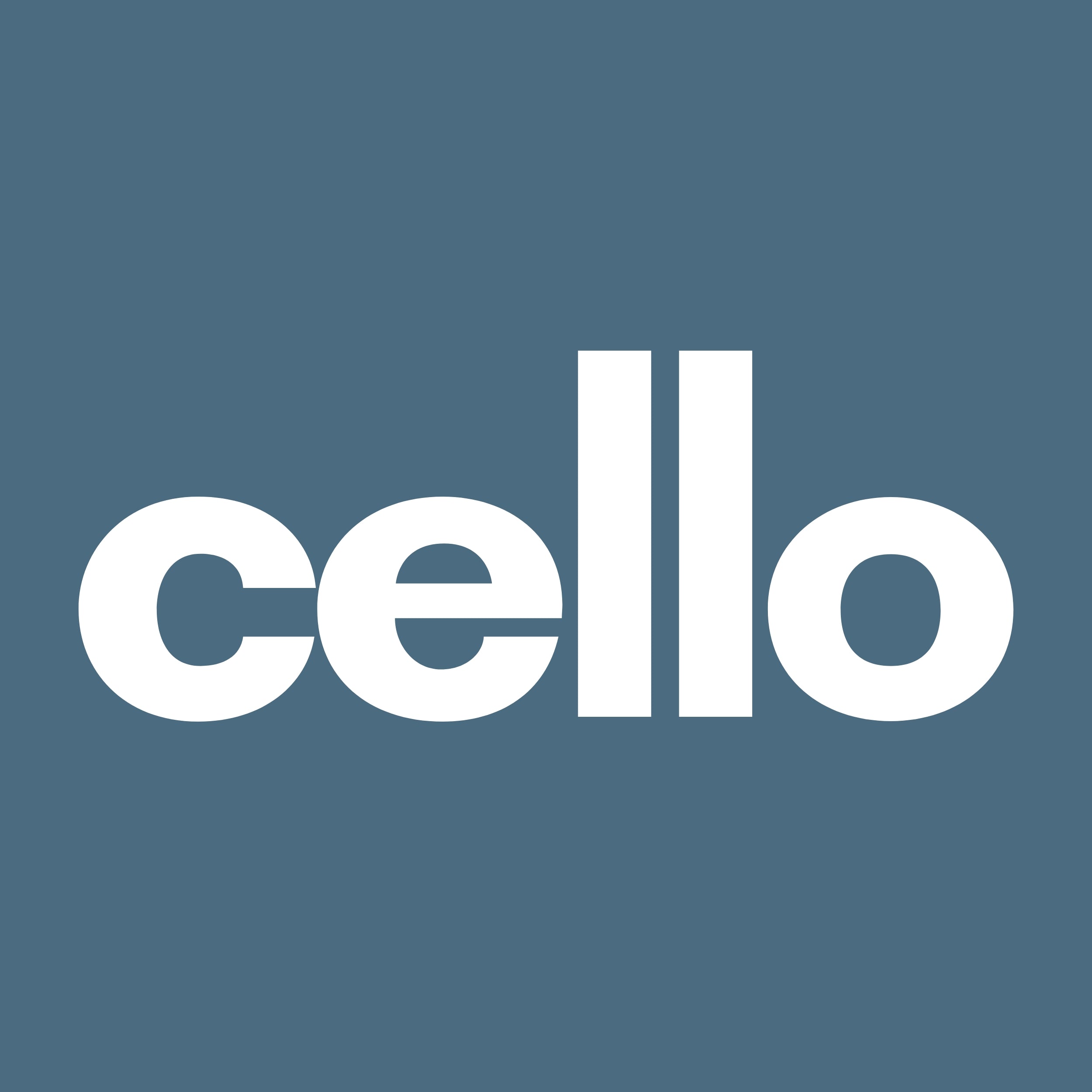 Cello Active gift card: the white lowercase cello wordmark on slate blue