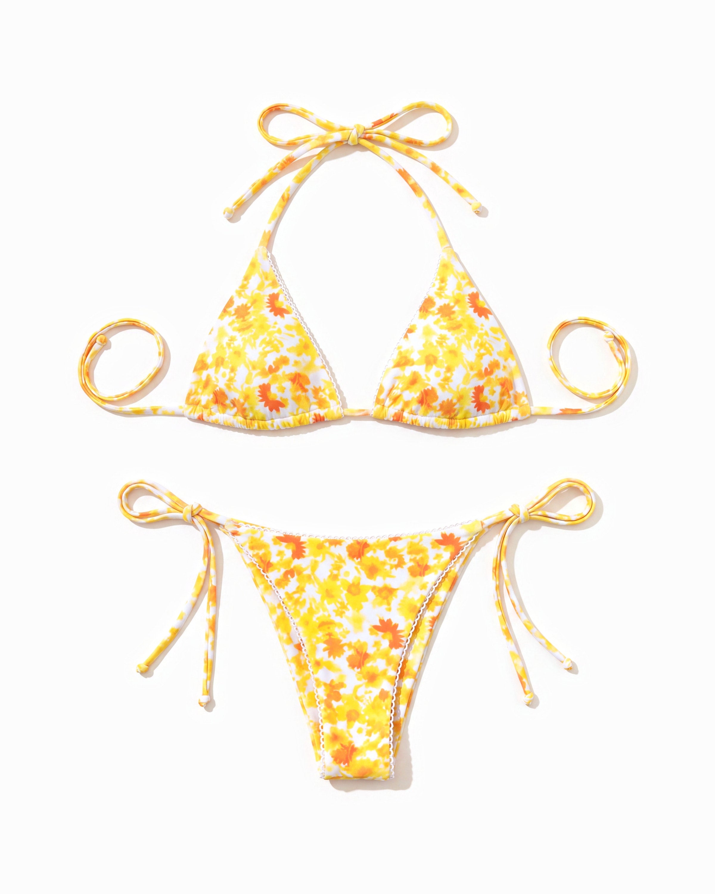 Daisy Mae Set in yellow, laid flat